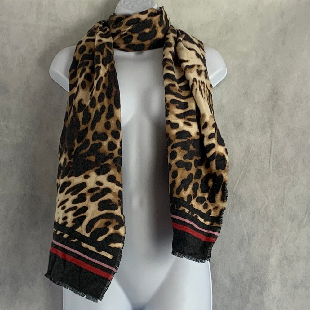 INC International Concepts Women's Leopard-Print Wrap Scarf, Brown Multi, OS